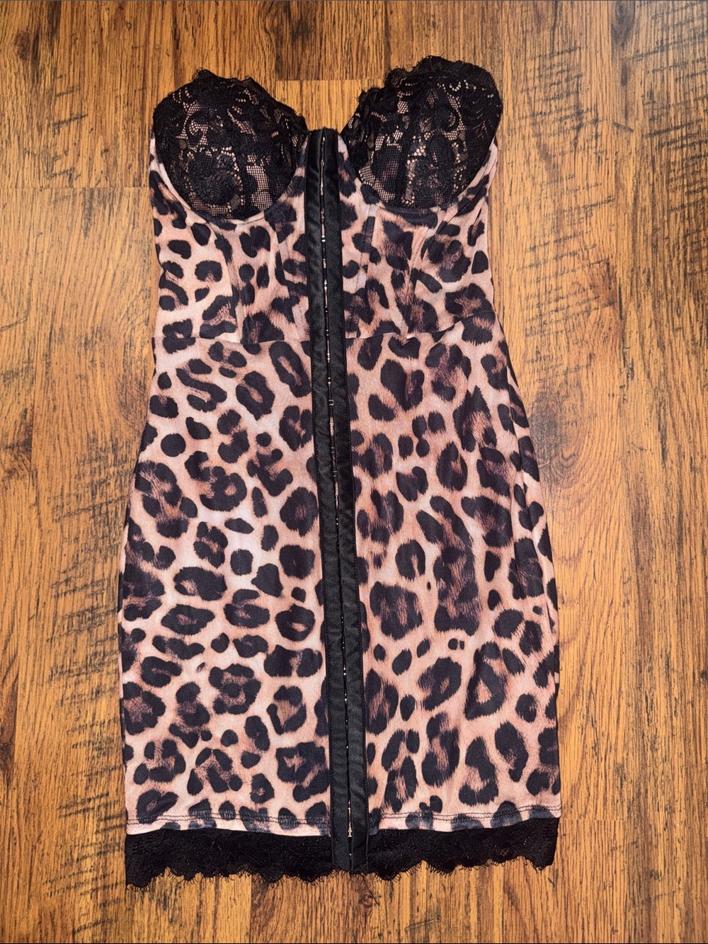Windsor Leopard Lace Bustier Mini Dress 19.3.B2